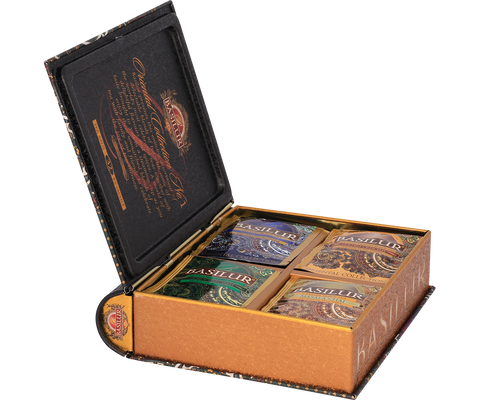 Oriental Collection Tea Book - 32 Enveloped Tea Bags - 4 Flavours of Green And Black Ceylon Tea
