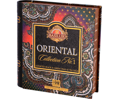 Oriental Collection Tea Book - 32 Enveloped Tea Bags - 4 Flavours of Green And Black Ceylon Tea