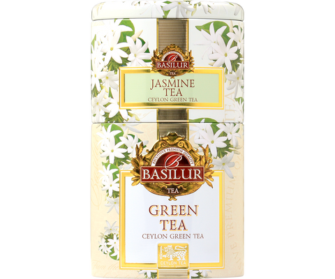 Basilur Two Layer Caddy - Jasmine & Green Tea