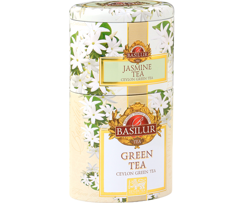 Basilur Two Layer Caddy - Jasmine & Green Tea