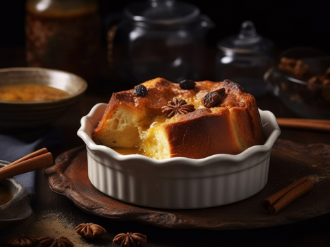 Masala Chai and Bread Butter Pudding