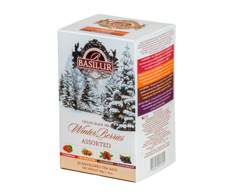 Winter Berries Assorted Sampler - 20 Enveloped Tea Bags - 4 Flavour