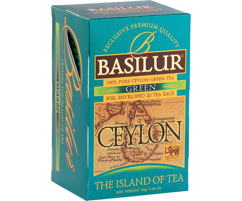 Basilur Pure Ceylon Green Tea - 25 Enveloped Tea Bags