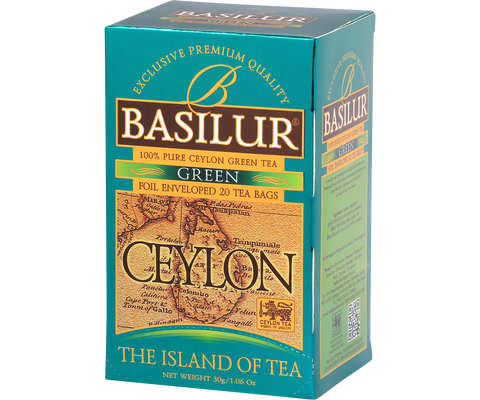 Basilur Pure Ceylon Green Tea - 25 Enveloped Tea Bags