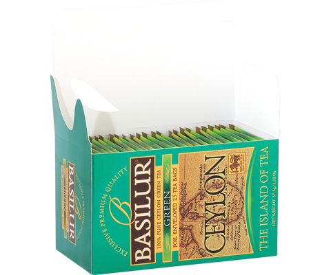 Basilur Pure Ceylon Green Tea - 25 Enveloped Tea Bags
