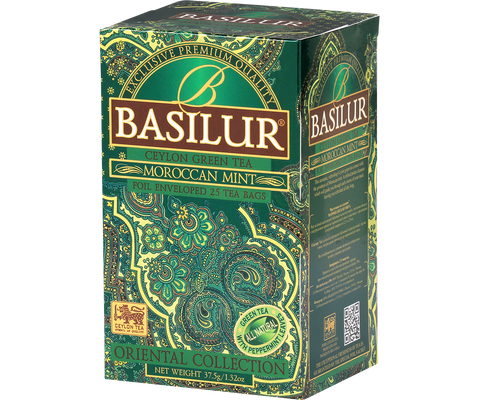 Basilur's Moroccan Green Tea- 25 Enveloped Tea bags