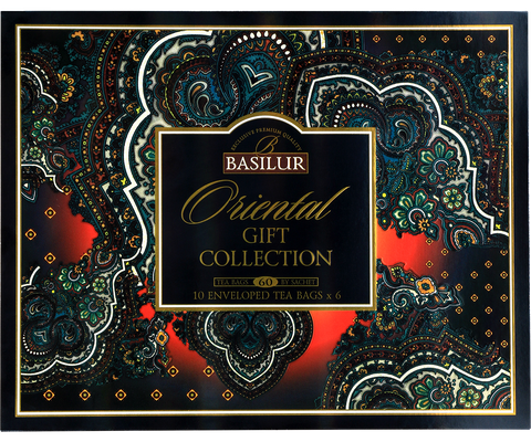 Oriental Collection Assorted Gift- 60 Enveloped Tea Bags - 4 Flavours of Green And Black Teas