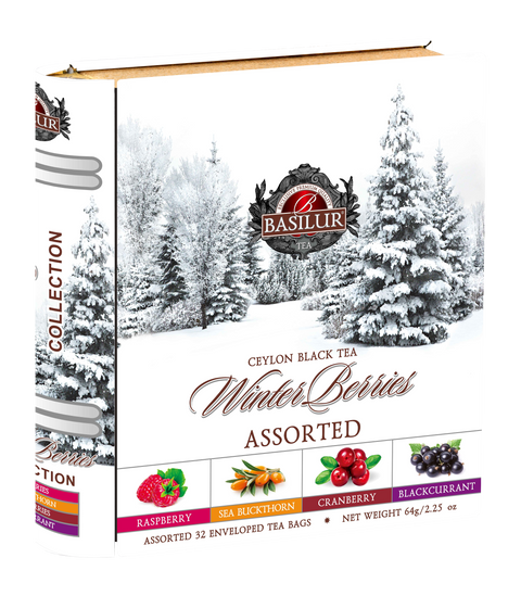 Winter Berries Tea Book - 32 Enveloped Tea Bags - 4 Flavours
