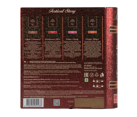 Basilur Festivals Story Tea Book - 32 Enveloped Tea Bags - 4 Flavours