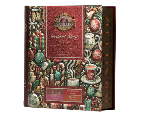 Basilur Festivals Story Tea Book - 32 Enveloped Tea Bags - 4 Flavours