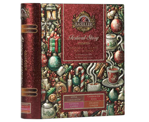 Basilur Festivals Story Tea Book - 32 Enveloped Tea Bags - 4 Flavours