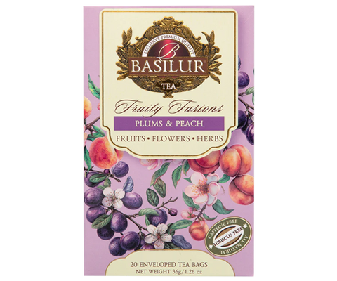Basilur Plums & Peach Fruit Infusion - 20 Enveloped Tea Bags