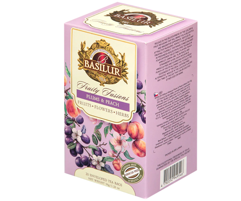 Basilur Plums & Peach Fruit Infusion - 20 Enveloped Tea Bags