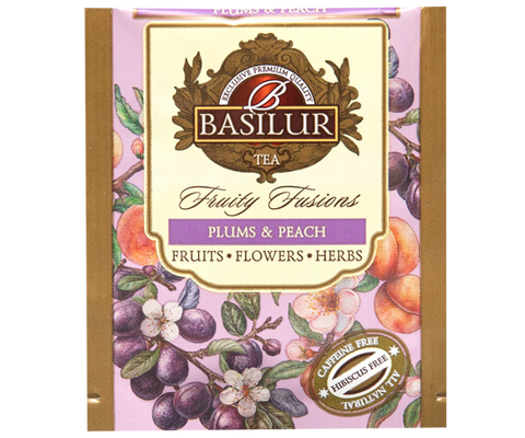 Basilur Plums & Peach Fruit Infusion - 20 Enveloped Tea Bags