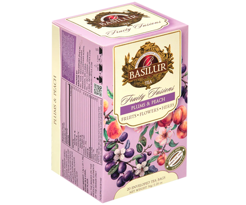 Basilur Plums & Peach Fruit Infusion - 20 Enveloped Tea Bags