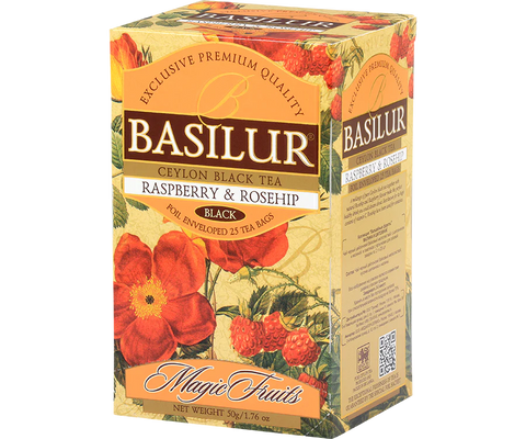 Magic Fruits Raspberry & Rosehip Tea - 25 Enveloped Tea Bags – Basilur Tea