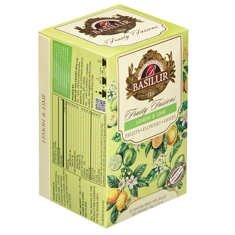 Basilur Fruit Infusions - Lemon Lime - 20 Enveloped Tea bags