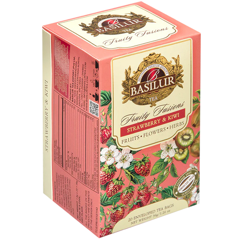Basilur Fruit Infusions- Strawberry & Kiwi - 20 Enveloped Tea Bags
