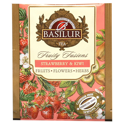 Basilur Fruit Infusions- Strawberry & Kiwi - 20 Enveloped Tea Bags