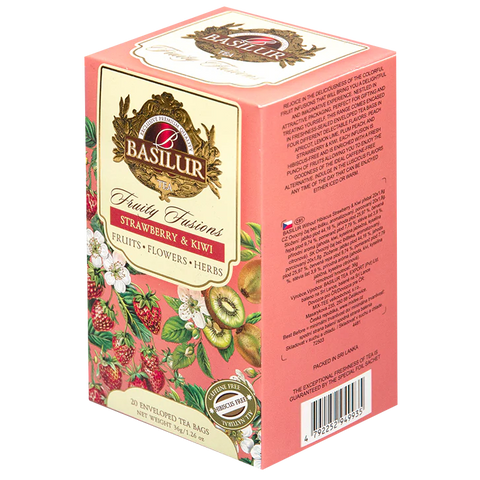 Basilur Fruit Infusions- Strawberry & Kiwi - 20 Enveloped Tea Bags