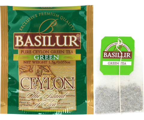 Basilur Pure Ceylon Green Tea - 25 Enveloped Tea Bags