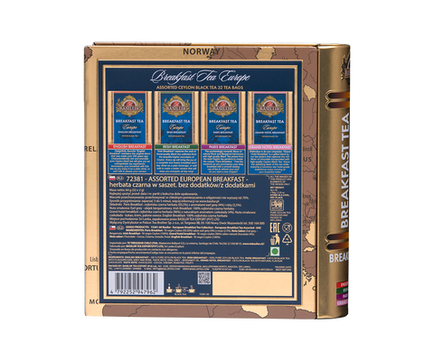 Breakfast in Europe Tea Book - 32 Enveloped Tea Bags - 4 Flavours