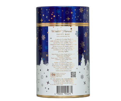 Winter Forest Frosty Blue Canister - 75G Loose Leaf Black Tea