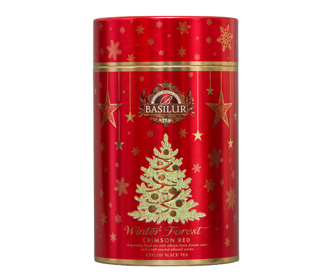 Winter Forest Crimson Red Canister - 75G Loose Leaf Black Tea