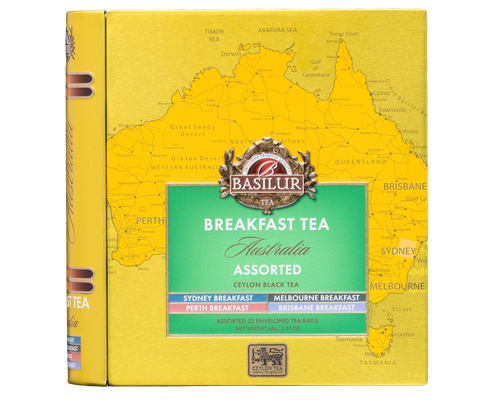 Breakfast Tea - Tea Book - Australian Breakfast - 32 Enveloped Tea Bags - 4 Flavours