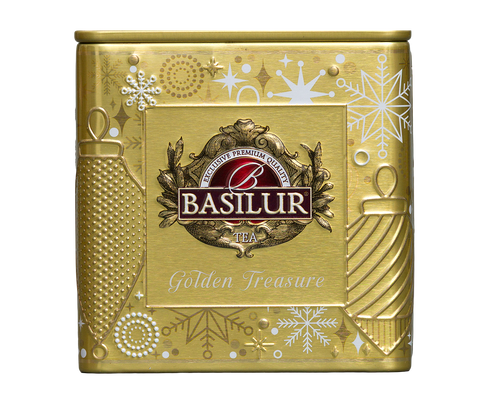 Basilur Golden Treasure Tin Caddy - 75G Loose Leaf Black Tea