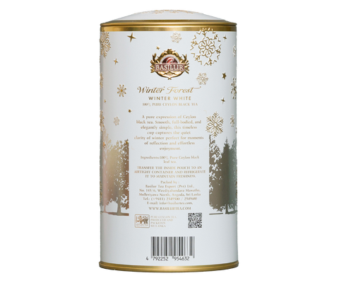 Winter Forest Winter White Tin Caddy - 75G Loose Leaf Black Tea