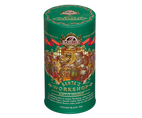 Santa's Holiday Tin Caddy - 75G Loose Leaf Black Tea
