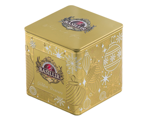 Basilur Golden Treasure Tin Caddy - 75G Loose Leaf Black Tea