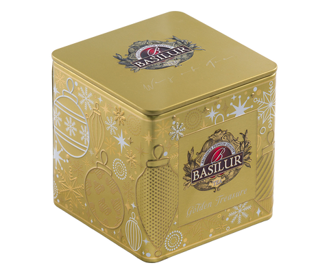 Basilur Golden Treasure Tin Caddy - 75G Loose Leaf Black Tea