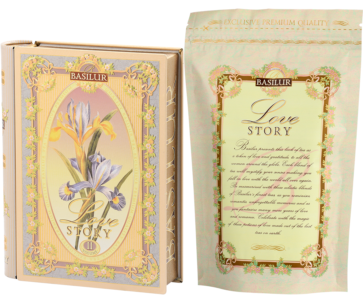 Love Story II - Tea Book - Almond & Rose Black and Green Tea - 100g Loose Leaf