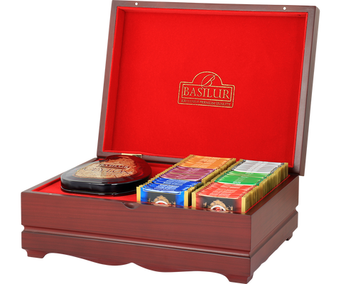Luxury Wooden Gift Box - 60 Enveloped Tea Bags & Island of Tea Tin Caddy