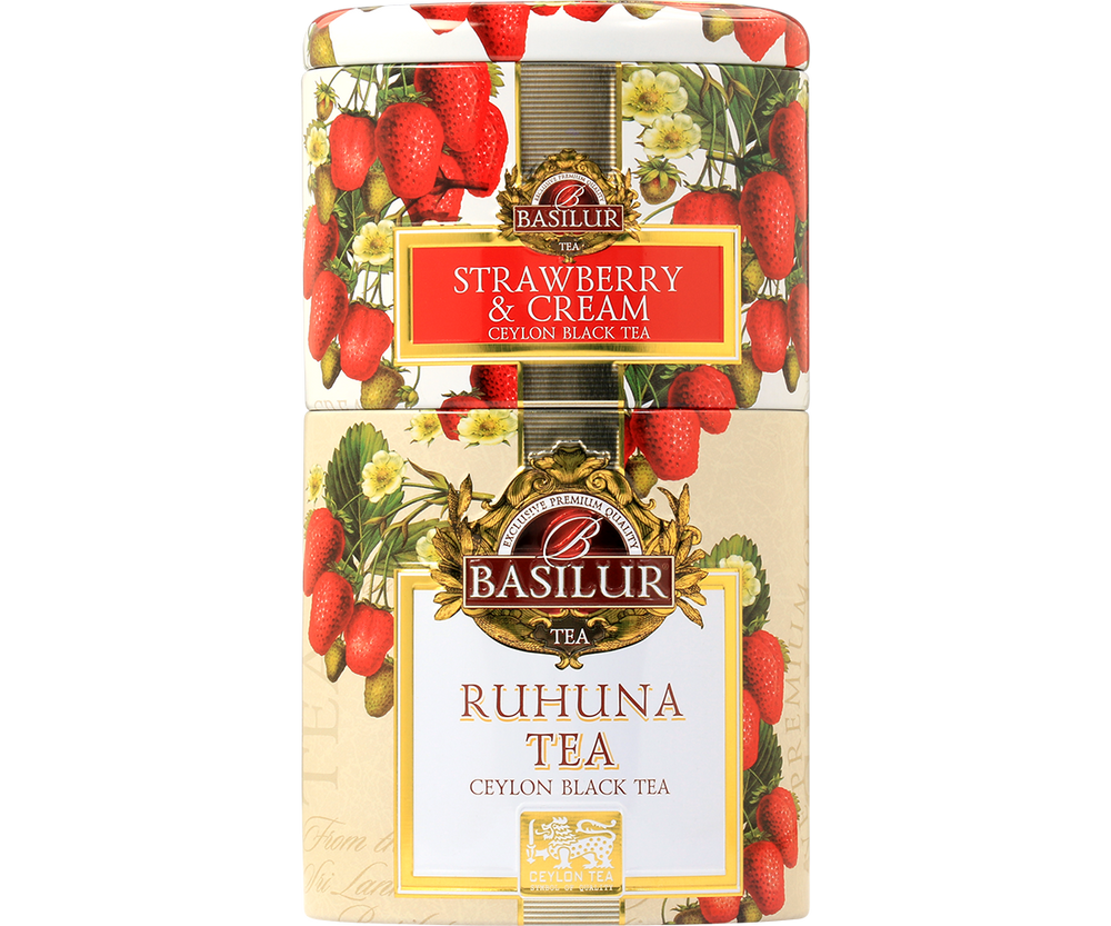 Basilur Two Layer Tea Caddy - Strawberry & Ruhuna