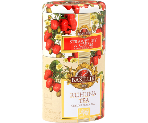 Basilur Two Layer Tea Caddy - Strawberry & Ruhuna