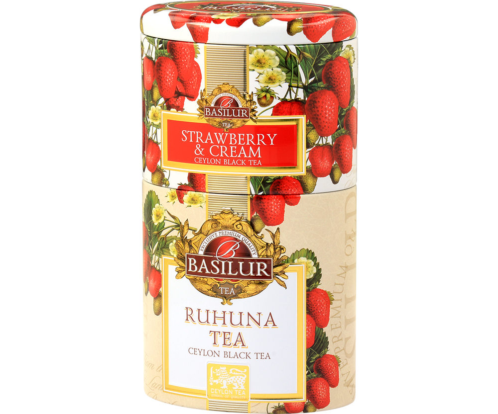 Basilur Two Layer Tea Caddy - Strawberry & Ruhuna
