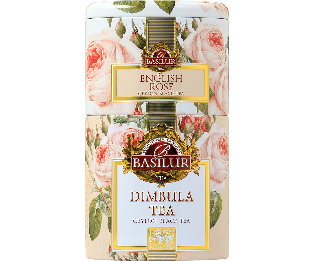 Basilur Two Layer Caddy - English Rose & Dimbula