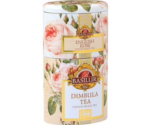 Basilur Two Layer Caddy - English Rose & Dimbula